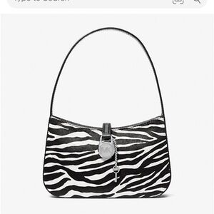 MICHAEL Michael Kors Lyra Small Zebra Print Calf Hair Pochette - NWT